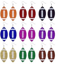 Sparkle Football Dangle Drop Earrings Sports Jewelry Game Day