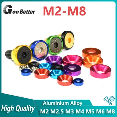 GOO BETTER M2 M2.5 M3 M4 M5 M6M8 Cabeza de botón avellanada Cabeza de cúpula Tornillo Arandelas Junta Cono