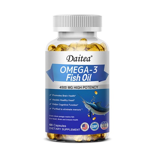 Omega 3 Cápsulas de Aceite de Pescado Apoyo al Corazón Salud Cerebral 4500 mg EPA y DHA - Imagen 1 de 10