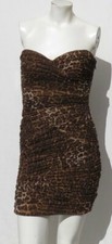  328 BCBG MAX AZRIA Animal Print Strapless Cocktail Party BOVARY Dress US 4 6 S