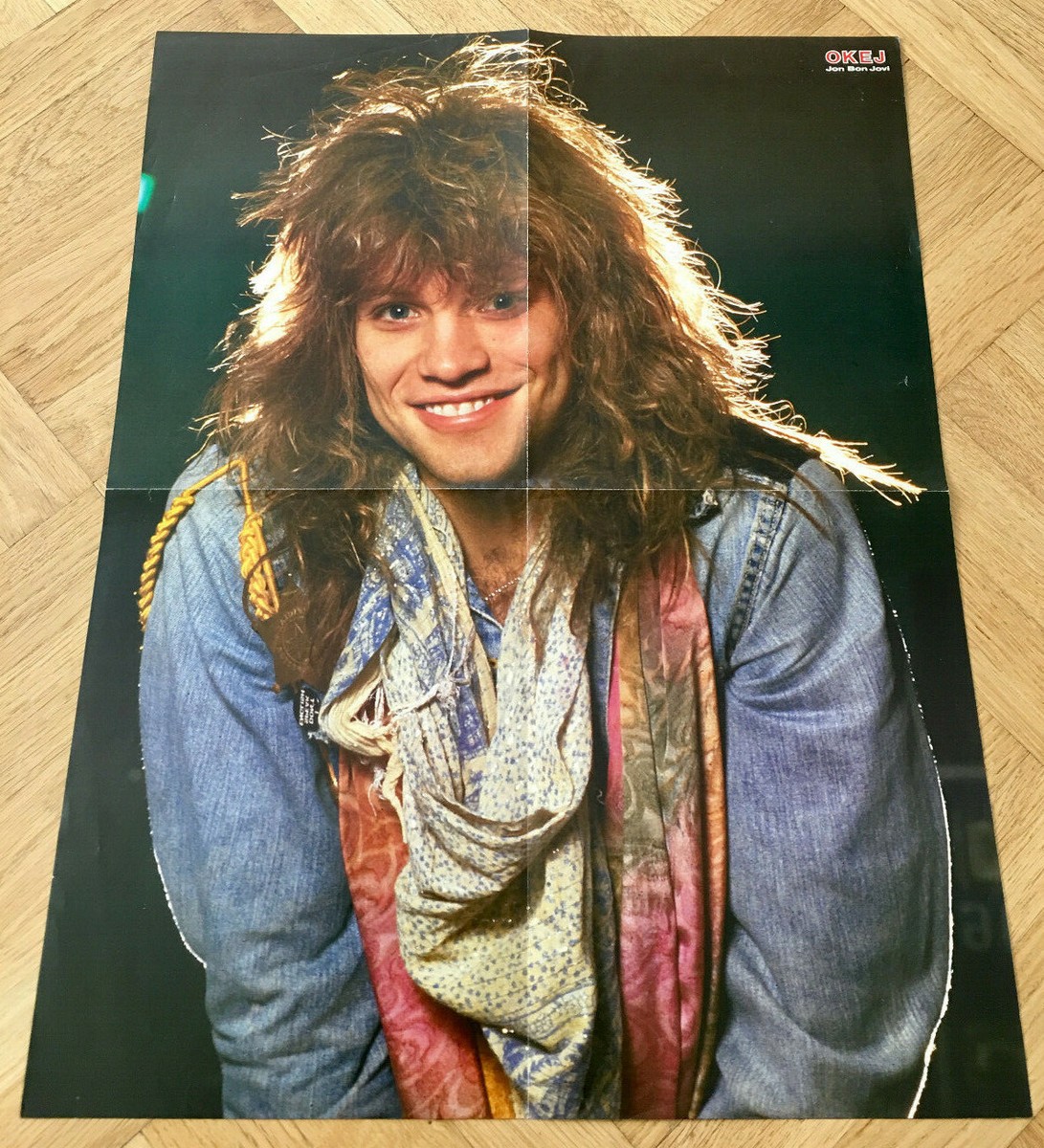 1986 Jon Bon Jovi Swedish Poster Magazine Okej 1980s Vintage Rare