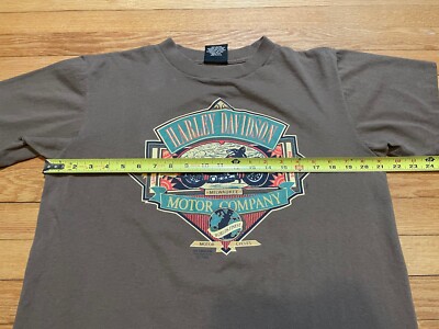 Vtg 90s 1990 Harley-Davidson 3D Emblem Milwaukee Mountain Hog VA T
