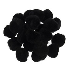 Trimits Pom Poms 2.5cm Black - Pack of 100