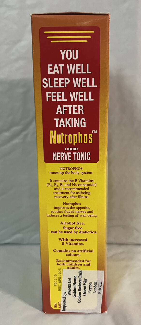 Nutrophos Liquid Nerve Tonic with B Vitamin, Alcohol & Sugar free 200ml