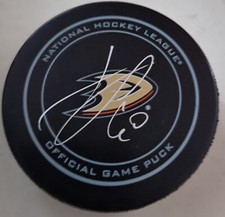 Jackson LaCombe Autographed Signed Anaheim Ducks  Official Game Puck COA
