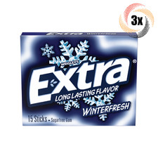 3x Packs Wrigley's Extra Winterfresh Gum  15 Sticks Per Pack  Sugar Free 