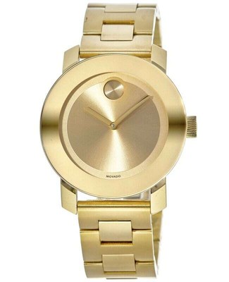 Movado Bold Yellow Gold Tone 36mm Women 