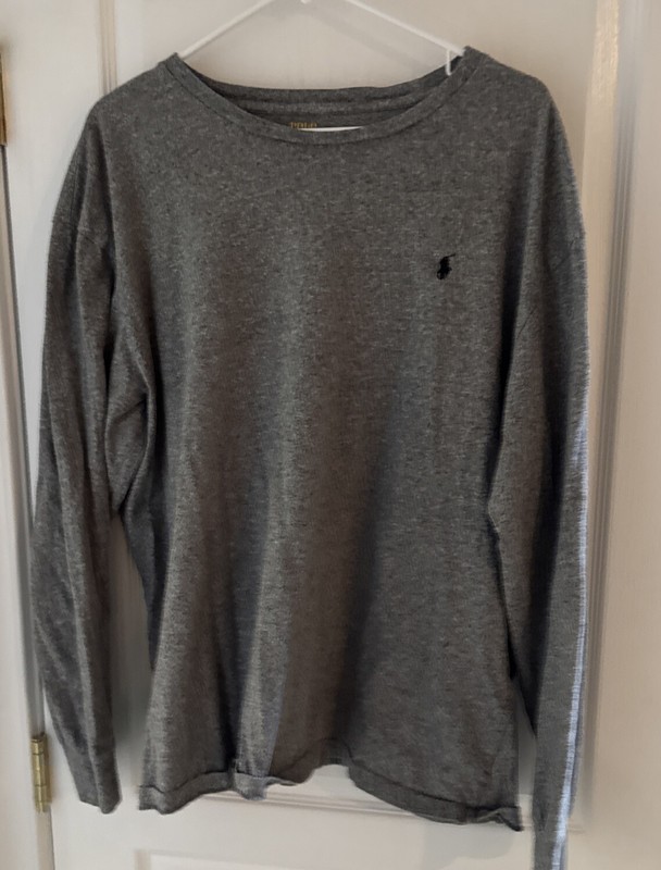 Polo Ralph Lauren Performance Cotton Blend Sweat Shirt Gray XXL Long Sleeve