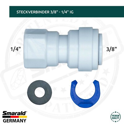 Steckverbinder 3/8'' Quick&Easy x 1/4'' IG Umkehrosmose Wasserfilter Verbinder 