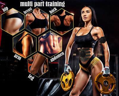 EMS Abdominal Muscle Toning Trainer ABS Stimulator Toner Belt USB Rechargeable