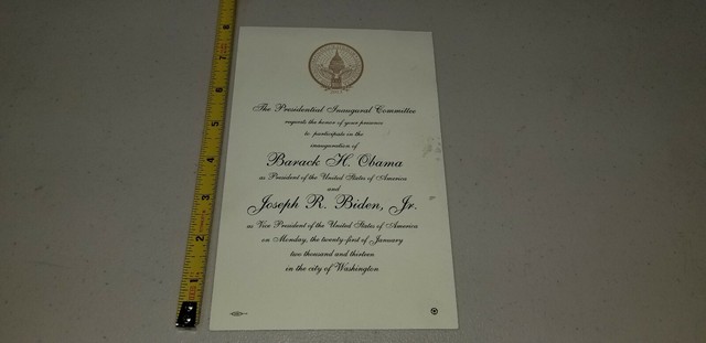 Rare 2013 Official Obama Inaugural Invitation Letter Collectibles | eBay