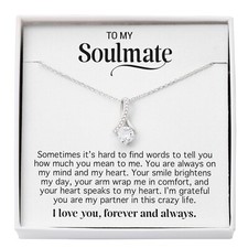 To My Soulmate Necklace, Gifts For Her, Gift For Girlfriend, Gift For Soulmate