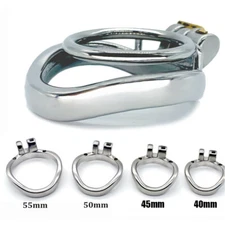 Stainless Steel Male Chastity Device Small Double Rings Lock Male Chastity Cage