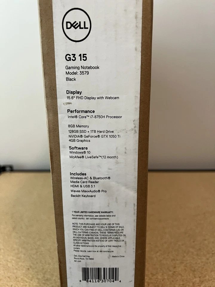 Dell G3 15-3579, Intel i7-8750H, 8GB DDR4, 128GB SSD + 1TB HD, GTX 1050ti 4GB - Image 2 of 4