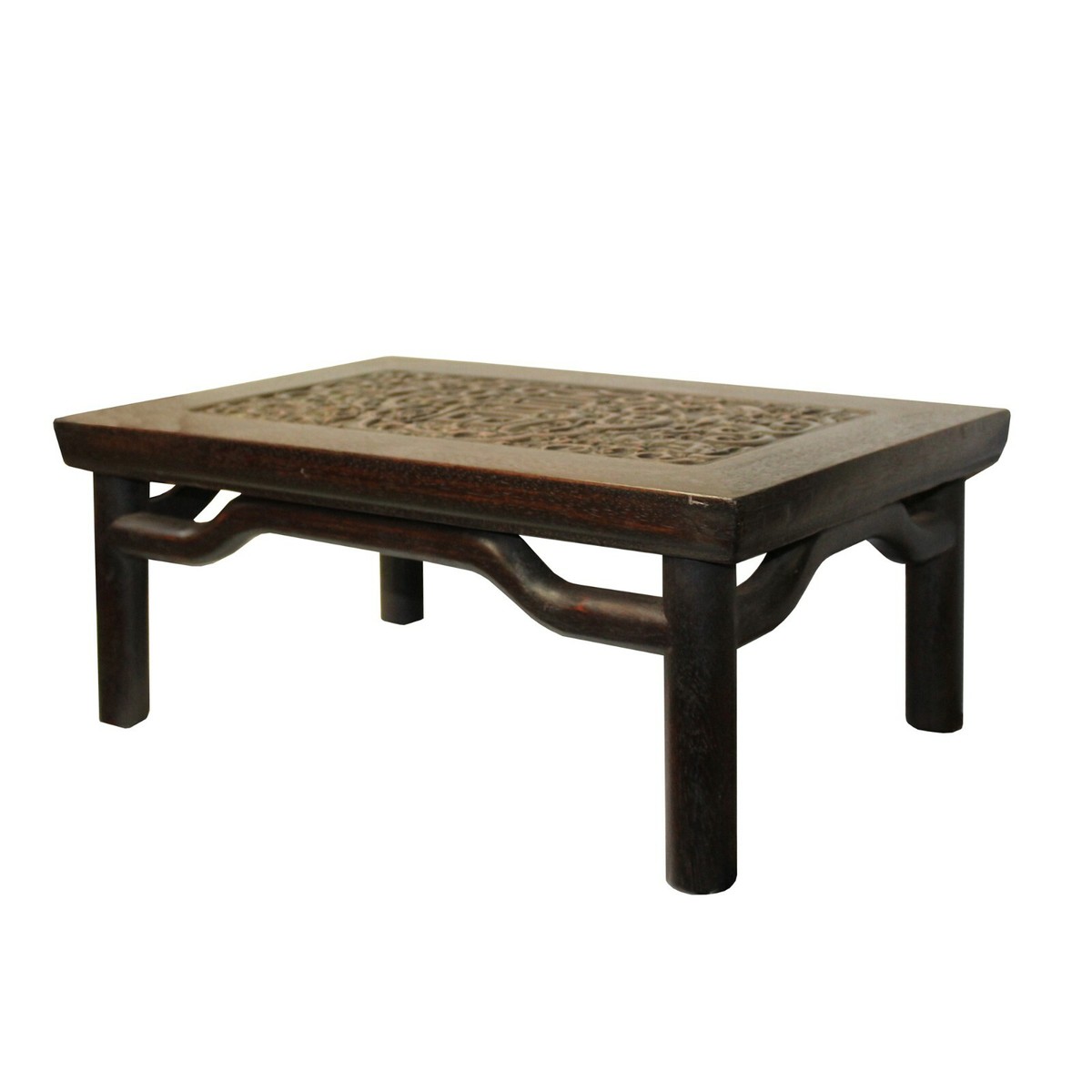 Brown Oriental Round Legs Dragon Rectangular Display Table Stand cs5577S Brown Oriental Round Legs Dragon Rectangular Display Table Stand cs5577S