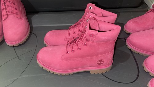 Size 5Y - Timberland 50th Edition Pink Premium 6 Inch Waterproof Boots - Picture 3 of 20