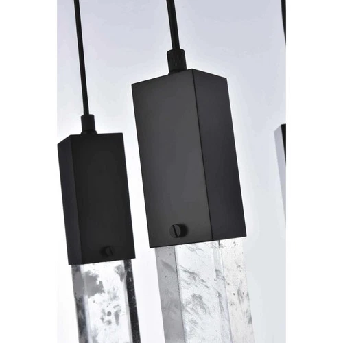 Elegant Lighting 2088D36BK Aurora 8 Light 12 inch Black Pendant Ceiling Light - Picture 4 of 10