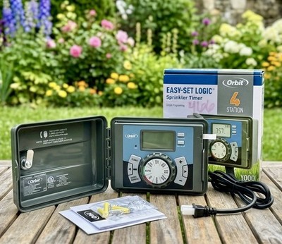 Orbit Easy-Set Logic 4-Station Sprinkler Timer - Indoor/Outdoor - New Open Box