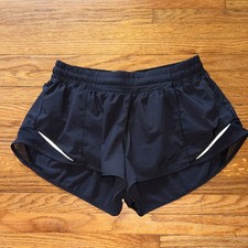 WOMENS LULULEMON HOTTY HOT SHORT 2  BLACK SZ 8 T1