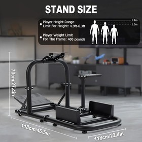 Marada Racing Simulator Cockpit Round Tube Adjustable Fits For Logitech G29 G920