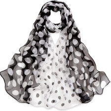 Herebuy - Unique Women's Floral Scarves: Chiffon Flowers Birds Printed Scarf