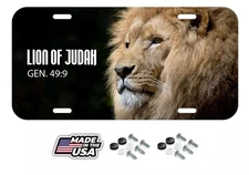 Jesus Lion Of Judah Christian God Church KJV License Plate Front Auto Tag Plate
