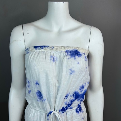 Velvet Dress Small tie-dye cover up strapless cotton white tennis NWT coastal - Picture 2 of 11