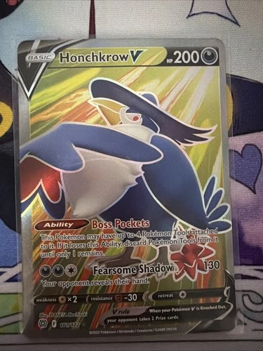 SWSH09: Brilliant Stars #161/172 Honchkrow V (Full Art)