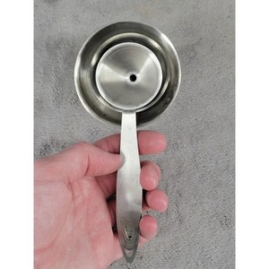 Set of 3 Stainless Steel Kitchen Funnels with Long Handles Nesting Silver Small