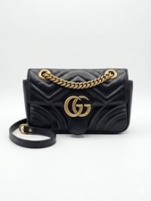 Gucci GG Marmont Matelasse Shoulder Bag Black Leather