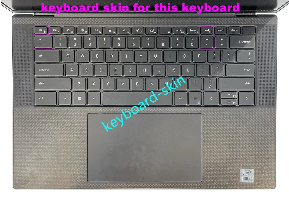 Keyboard Skin for Dell XPS 15 9500 9510 9520 P91F XPS17 9700 9710 9720 9730 P92F - Image 3 of 4