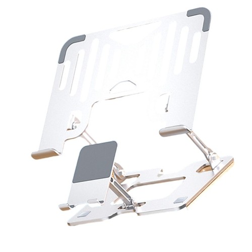 Double Arm Laptop Stand Foldable Ergonomic Holder Upgraded Carbon Steel Bracket - Afbeelding 4 van 10