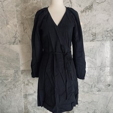 NWT J. Crew Black Drapey Wrap Mini Dress XXS
