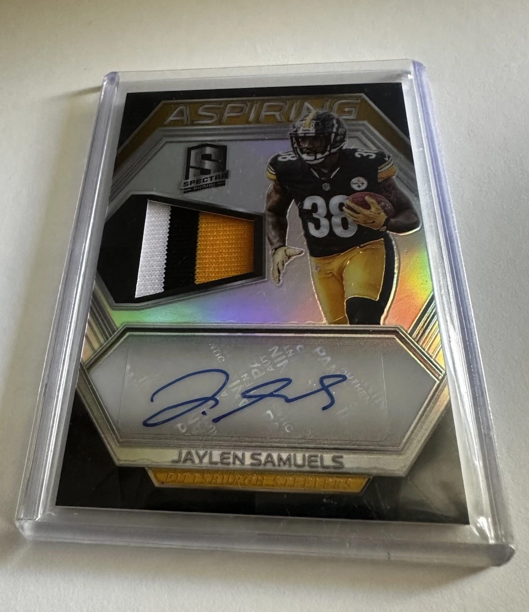 Jaylen Samuels Panini Spectra Aspiring Patch Autograph #APAJY Base