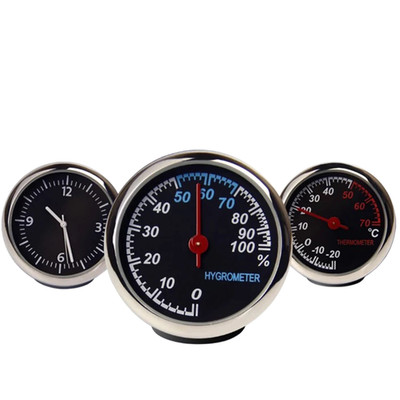 Mini Car Digital Clock Thermometer Hygrometer Auto Dashboard Ornament Gauge