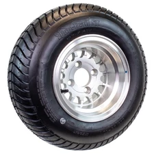 eCustomrim 205/65-10 Trailer Golf Cart ATV Offroad Tire On 10X7 Gloss Silver C2