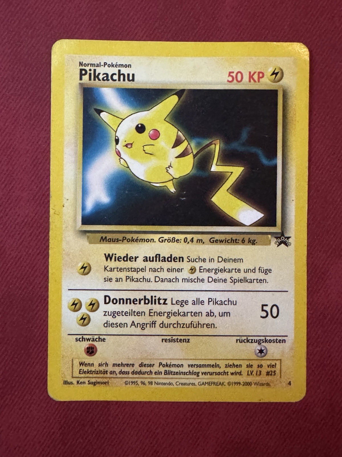 Pikachu WP4 – Black Star Promo – Deutsche Pokemon Karte | Wizards 1999/2000