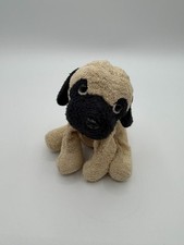 Russ Luv Pets MAX Pug Puppy Dog Plush Brown 5" Mini Bean Bag Tush Tags Cut Off