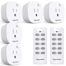 Remote Control Wireless Light Switch Kit - 5 Outlets, 100 ft Range,  Listed