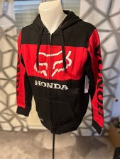 FOX Racing Honda Zip Hoodie/Kapuzenpullover | Größe S | schwarz rot