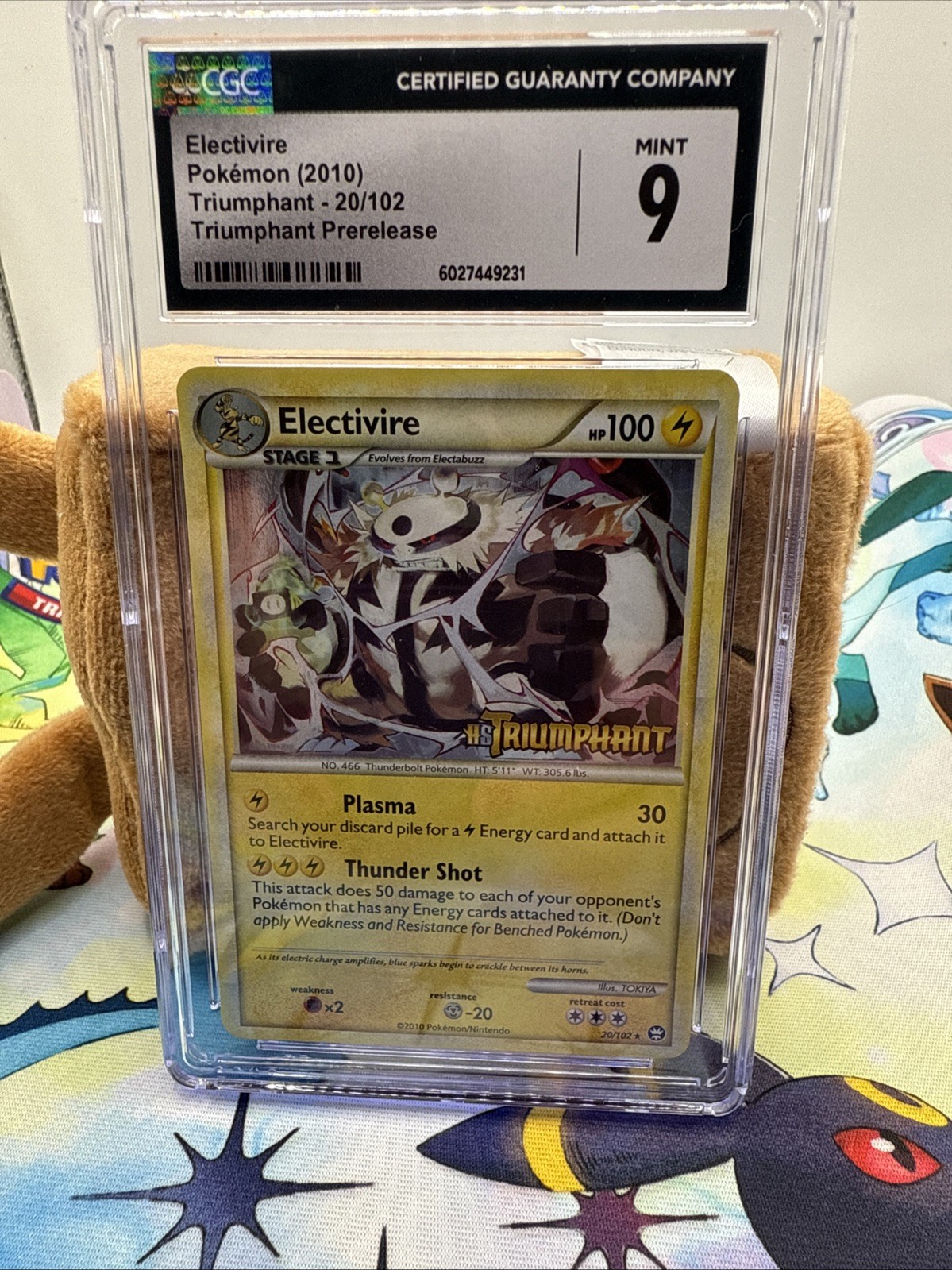 2010 Pokemon HGSS Triumphant Electivire #20 Prerelease Staff Promo CGC 9 MINT