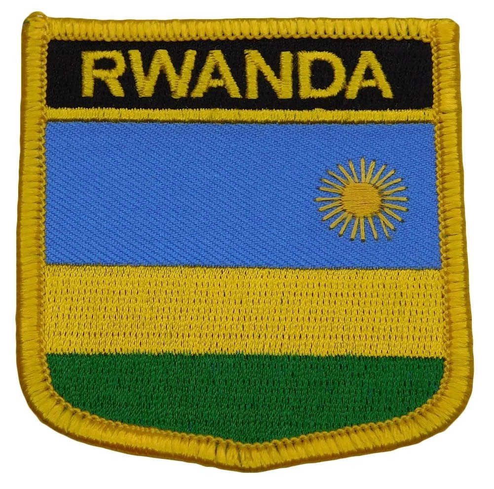 Pack of 12 Rwanda Country Embroidered Iron On Patch FPS-196