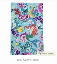 Vera Bradley Disney Princess Ariel Under the Sea Plush Throw Blanket 50”x80”