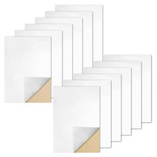 12 Pcs Self Adhesive Felt Sheets, White Felt Sheet with Adhesive Backing, 8 x 12