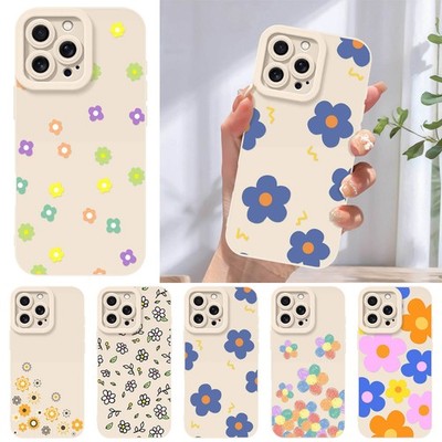Chic Flower Silicone Phone Case For iPhone 16e 15 14 Samsung S24 S25 Ultra Cover