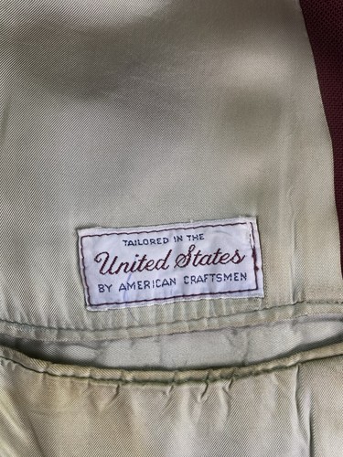 Vintage Corbin Blazer 44 R Red Wool Polyester Gold Buttons University Premium - Picture 11 of 17