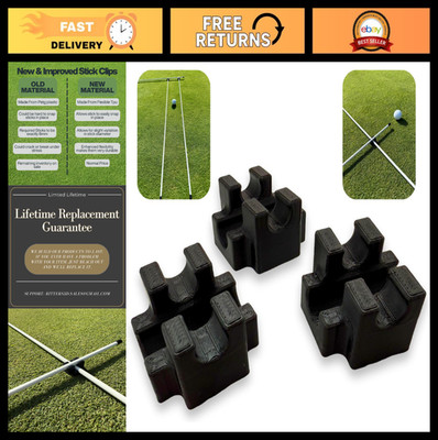 Golf Alignment Stick Clips (3 Pack) - Flexible & Durable Training Aid for Ball P