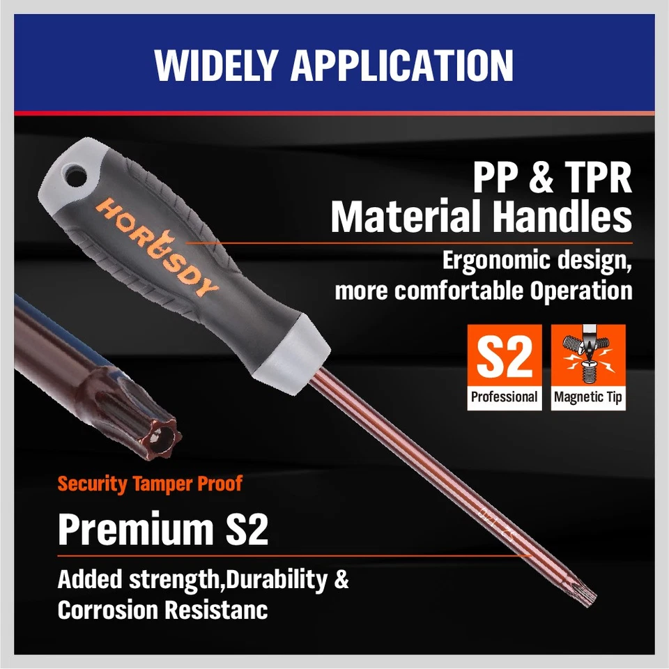 12 PC Torx Screwdriver Set Magnetic Security Tamper Proof Star T6 - T40 S2 Steel - Image 4 of 4