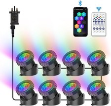 NATPOW Pond Lights, RGB Underwater Spotlights Mains Powered, Aquarium Pond Light