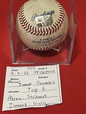 Abueu /Jimenez Walk Strike Out Pitcher Marco Gonzalez Game Used Baseball MLB
